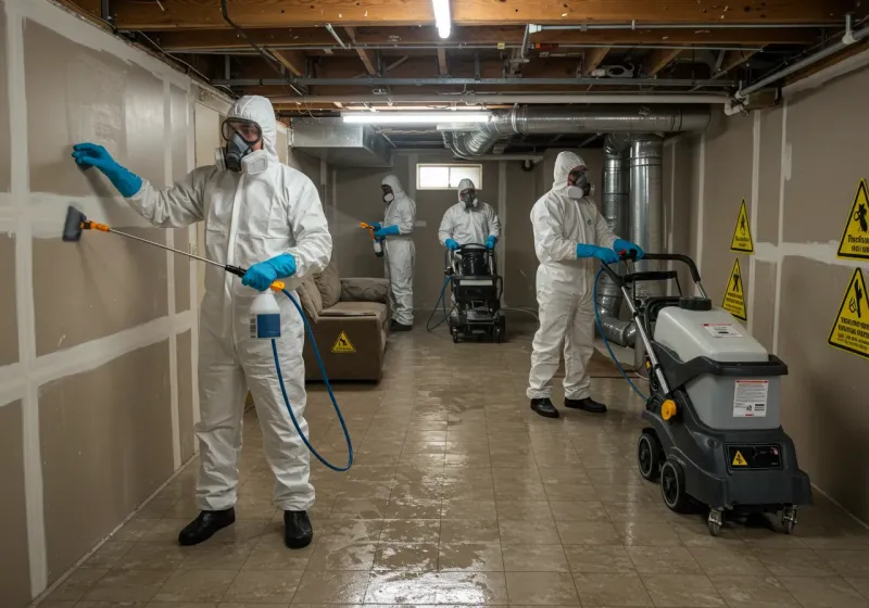 Basement Moisture Removal and Structural Drying process in Tool, TX